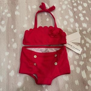 Janie and Jack Red Kids Swim Bikini